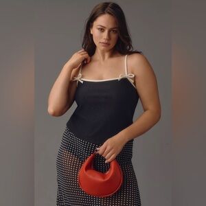 NWT Size 3X - Blue Tassel Ribbed Bow Cami